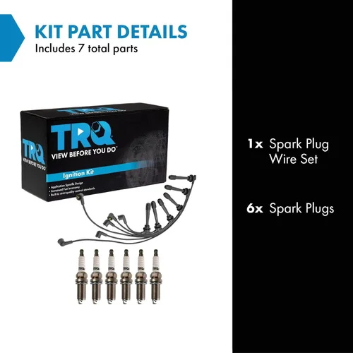 Vista 2 de Kit de bujías de chispa TRQ 6 piezas de bujías de iridio compatibles con Hyundai Tucson 2005-2009 Kia Sportage 2005-2010