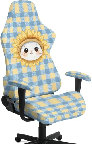 Vista 27 de Suobstales Aztec Leopard American Tribal Pattern Gaming Chair Cover Stretch Slipcover with Armrest Covers, Washable Elastic Protector Universal