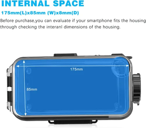 Vista 6 de Sea frogs Carcasa impermeable para teléfono compatible con iPhone y Android Molile IPX8 131.2 ft/130 pies, profundidad máxima de buceo, funda