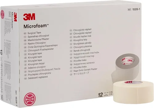 Direct Collection 3M Microfoam Surgical Tape 1" x 5 1/2 yd, Stretched Box of 12