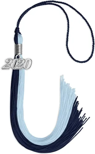 Vista 7 de Endea Graduation Borla de doble color con gota de fecha plateada (negro/oro antiguo, 2025)