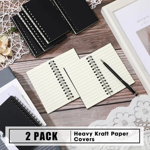 Vista 7 de Jutom 2 cuadernos pequeños en espiral, blocs de notas de 3 x 5 pulgadas, cuadernos de bolsillo pequeños a granel, mini bloc de notas con páginas