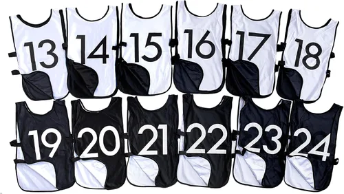 Vista 18 de LVL10 Pro Sports Pinnies - Reversible Numbered Pinnies with Premium Fabric, Comfortable Fit and Fade-Resistant Print - 6 Pack