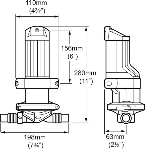 Vista 6 de Bomba de inodoro Whale Gulper para tanque de retención - Descarga eléctrica/bombeo - Caudal de 4.6 GPM - 12V/24V