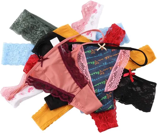 Vista 4 de HORIOL Variedad de tangas sexy para mujer, tangas de encaje en T