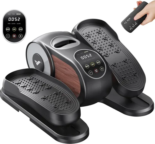 MERACH Under Desk Elliptical Machine, Leg Exerciser While Sitting for Seniors with 12-Speeds & Remote Control, Quiet Portable Electric Seated Pedal