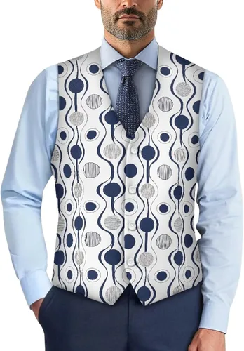 Vista 25 de TODIYADDU Chaleco de cuello en V para hombre, chaquetas de traje sin mangas Maple Leaf