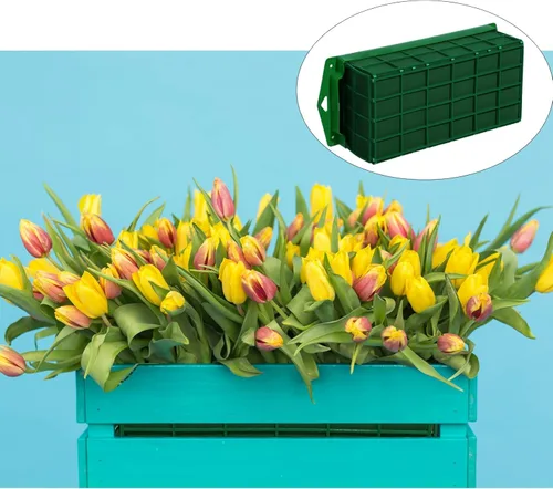 Vista 4 de Shihanee 6 piezas de jaula de espuma floral rectangular y soporte cuadrado para flores con arreglos florales de espuma, jaula floral para bodas