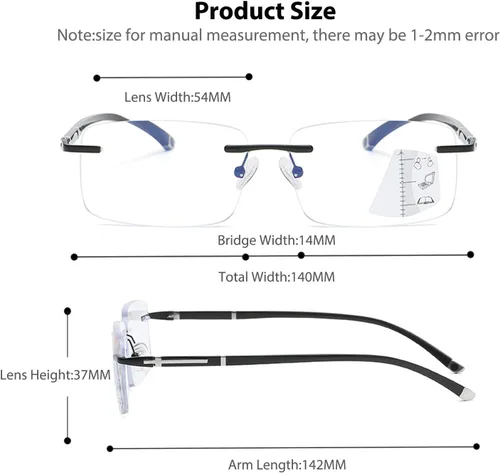 Vista 5 de Gafas de lectura progresivas multifocales fotocromáticas para hombres y mujeres, transición, multifocal, lentes de sol con luz azul