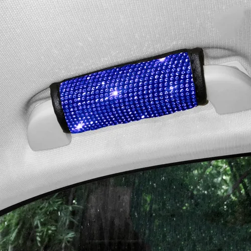 Vista 5 de 4 fundas para manija de puerta de automóvil con diamantes de imitación brillantes, accesorios de automóvil para mujer, ajuste universal (negro)