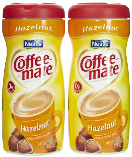 Coffee-mate - Botes de crema en polvo, avellana, 15 onzas, paquete de 2