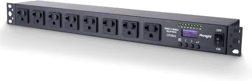 Pknight Relé PDU DMX inteligente de 8 tomas - Secuenciador de potencia programable con control DMX512, control remoto RS485, unidad de distribución