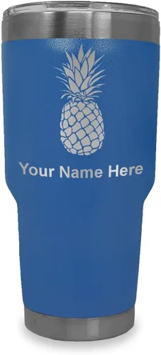 Vista 34 de LaserGram Vaso aislado al vacío de 20 onzas, piña, grabado personalizado incluido (negro)
