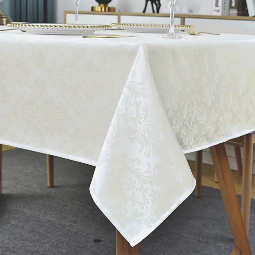Vista 9 de Servilletas cuadradas de jacquard blanco, servilletas de poliéster suave resistentes a las arrugas con diseño damasco, servilletas de tela