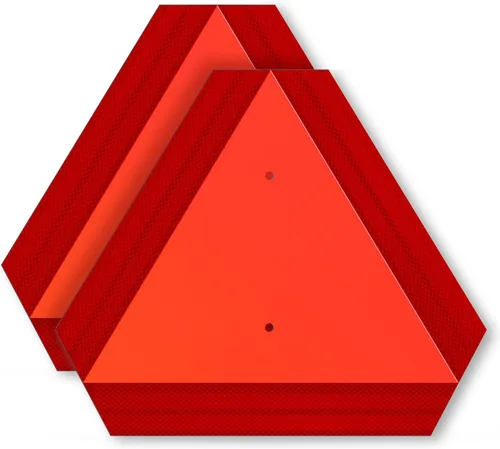 Vista 7 de Sweetapril Cartel de Vehículo de Movimiento Lento, Triángulo de Vehículo de Movimiento Lento de Aluminio Libre de Óxido, 14"X16", 40-Mil de Grosor