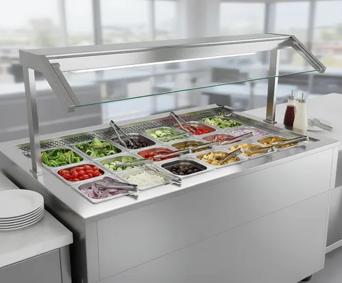 Vista 9 de TOPZEA Paquete de 6 sartenes de hotel, tamaño 1/6 de 6 pulgadas de profundidad, de acero inoxidable, sartén comercial resistente para servir bufé