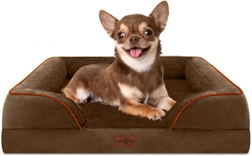 Vista 188 de Comfort Expression Cama ortopédica para perros extra grandes de 45 x 35 pulgadas, cama para mascotas XL de espuma tipo caja de huevos impermeable