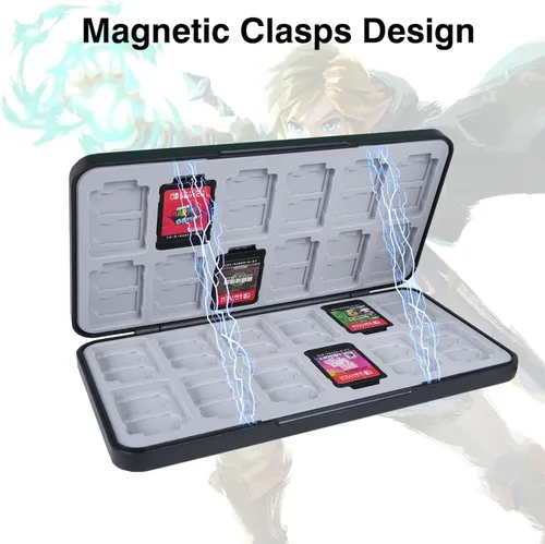 Vista 3 de TIKOdirect Game Card Case for SwitchSD Cards, Storage 24 Switch Game Cards and 48 SD Cards Portable Holder Pretty Cute Hard Shell with Magenic