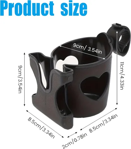 Vista 2 de Portavasos para caminante, portavasos para silla de ruedas para botella de bicicleta, soporte para taza de cochecito con abrazadera para bicicleta