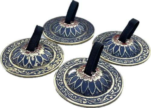 Belly Dancing Floral Lotus Pro Finger Zills Platillos de latón macizo hechos a mano