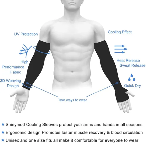 Vista 3 de Mangas de brazo para hombres y mujeres, protección solar UV, cubierta de compresión para calentador