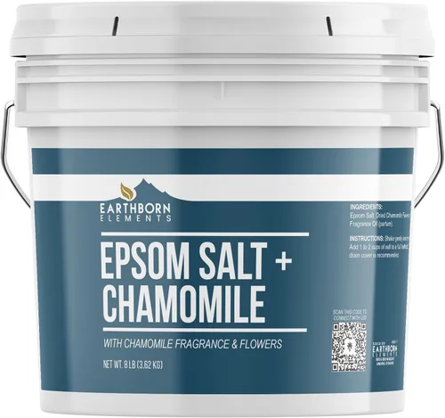 Vista 9 de Earthborn Elements Sal de Epsom de vainilla y durazno de cachemira, 8 libras, cubo de un galón, pura y sin diluir, sal de remojo con fragancia