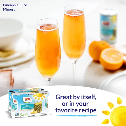 Vista 4 de Dole 100 jugo de piña 6 onzas líquidas 6 latas