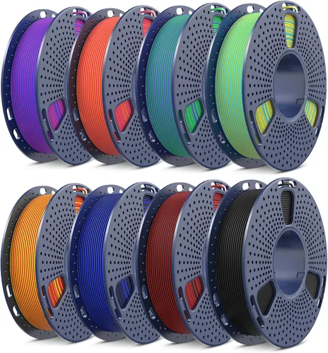 Vista 16 de SUNLU - Filamento PLA para impresora 3D, 0.07 pulg, perfectamente enrollado con acabado mate, impresión 99% FDM, carrete de 2.2 lb, 1082 pies, negro