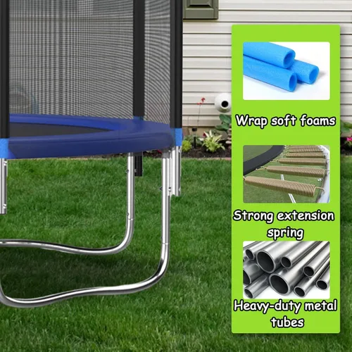 Vista 5 de Tranpoline 10FT 12FT 14FT 16FT Tranpoline for Kids with Safety Enclosure Net Recreational Tranpoline for Adults ASTM Approval Backyard Outdoor