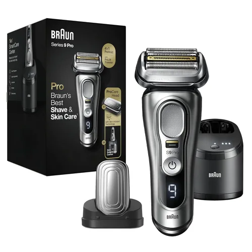 Braun Series 9 Pro 9487cc Afeitadora eléctrica para hombre, para uso húmedo y seco, recargable, afeitadora eléctrica con estación de limpieza y