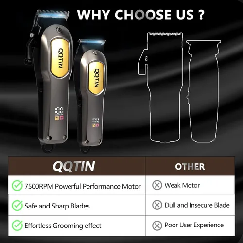 Vista 7 de Cortadora de Cabello para Hombre, Juego de Cortadoras Profesionales Inalámbricas y con Cable, Kit de Corte de Cabello Recargable de 7500 RPM