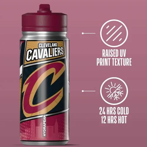 Vista 117 de Hydrapeak x NBA Los Angeles Lakers Botella de agua de 591 ml de acero inoxidable, botella deportiva con doble pared aislada con licencia