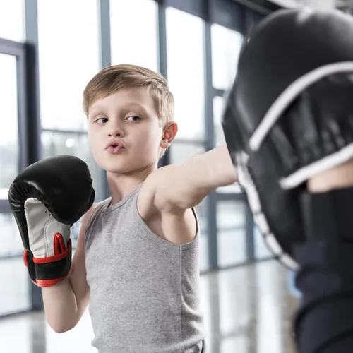 Vista 4 de Guantes de boxeo para niños, transpirables, de primera calidad, para saco de boxeo, kickboxing, MMA