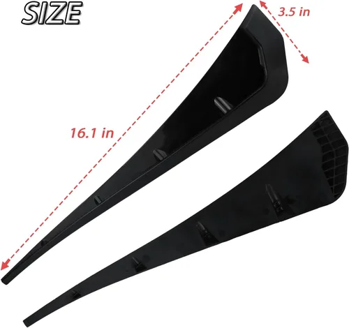 Vista 4 de Adhesivos de decoración para parachoques laterales de coche negro con rejilla de ventilación, material ABS, alerones para parachoques, adhesivos