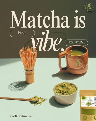 Vista 9 de Té verde matcha en polvo – Bolsa resellable de 4 onzas – Matcha 100% puro estilo japonés – Sin azúcar, sin rellenos – Polvo de superalimento natural