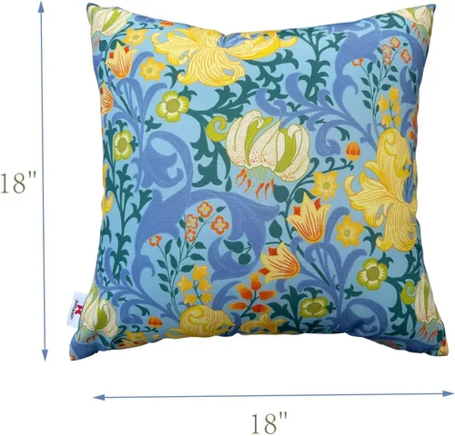 Vista 2 de Paquete de 2 almohadas decorativas impermeables para exteriores e interiores, con relleno, cojines cuadrados de 18 x 18 pulgadas para cama, sofá