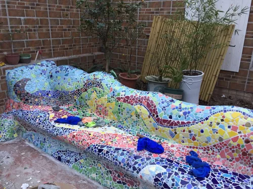 Vista 7 de Azulejos de mosaico de cerámica irregulares de color aleatorio de 1.1 lb, para hacer bricolaje, creativos, para platos de bricolaje, macetas