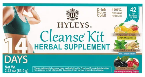 Vista 7 de HYLEYS - Kit desintoxicante de 14 días con 42 bolsas de té para limpieza y pérdida de peso – Moringa natural, Matcha, Senna – Apoya la limpieza