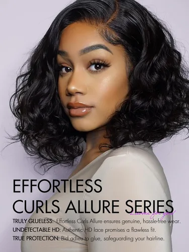 Vista 2 de LUVME HAIR Pelucas de encaje precortadas sin pegamento de 12 pulgadas de cabello humano prearrancado indetectable con cierre de encaje HD con raya