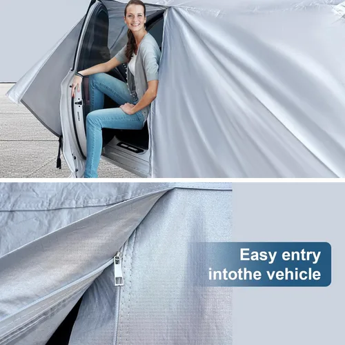 Vista 5 de AUQDD Funda de automóvil sedán de 6 capas de alta calidad, impermeable, para todo tipo de clima, resistente a la intemperie, protección solar UV
