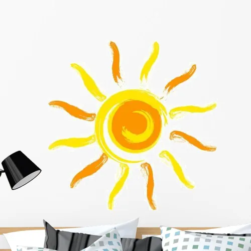 Vista 7 de Vector Sun Wall Decal Wallmonkeys Peel and Stick Graphic WM106263 (6 pulgadas de alto)