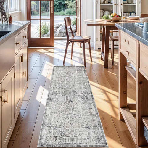 Vista 73 de Alfombra de Pasillo Lavable - Alfombras de Cocina de 2'6"x12' con Respaldo Antideslizante, Alfombras de Casa de Campo para Interiores para Sala