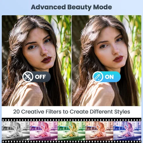 Vista 7 de Cámara digital 4K de 64MP, Hoestr Cámara compacta de punto y disparo con zoom automático de 18X y enfoque automático con tarjeta TF de 64GB, flash