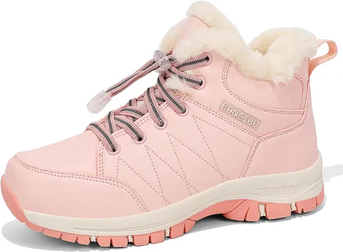 Vista 5 de Botas de nieve de invierno para mujer, botas de invierno para exteriores, cálidas, impermeables, botines para caminar y antideslizantes