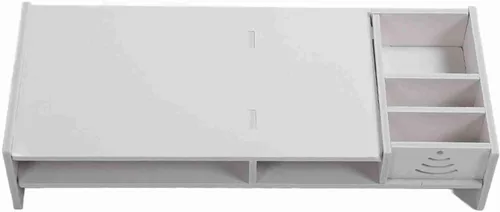 Vista 6 de Keenso Desktop Riser with Storage Cases Wooden Computer Stand Home Office Organizer Shelf