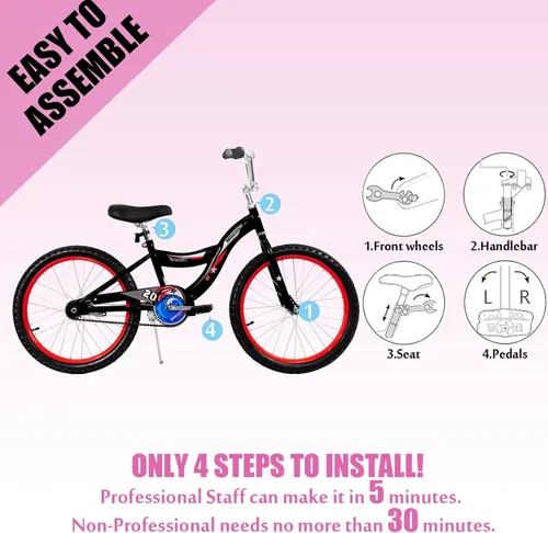 Vista 5 de Tracer Bicicleta infantil con ruedas de 16 y 20 pulgadas para niños y niñas