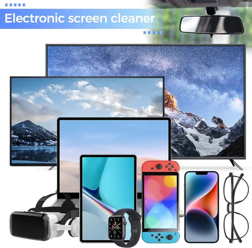 Vista 3 de Limpiador de pantalla de TV, spray de pantalla táctil antigoteo con limpiaparabrisas para CD Disco, portátil, teléfono, tableta, lente