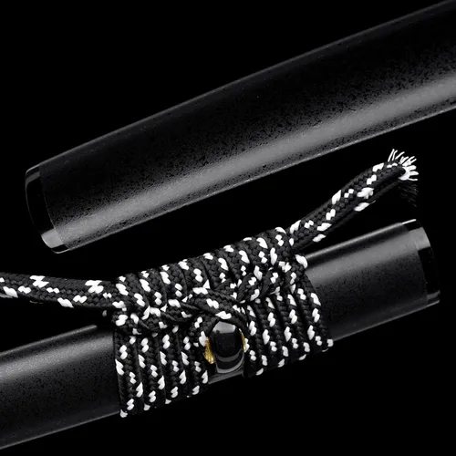 Vista 6 de Espada Katana Samurai, templada en arcilla, acero T10, Hamon real, espada completa Full Tang, hecha a mano, samurái, extremadamente afilada