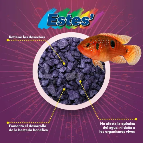 Vista 5 de Spectrastone Permaglo - Grava de acuario de lavanda para acuarios de agua dulce, bolsa de 5 libras