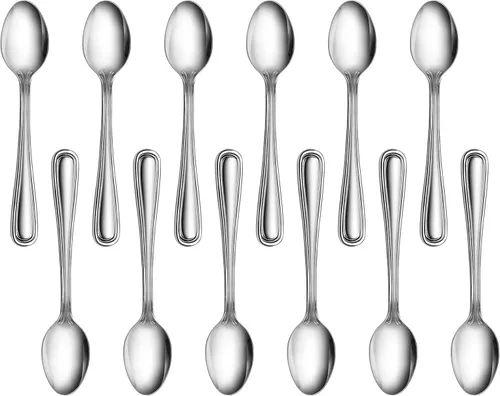 New Star Foodservice 1029871 Slimline Pattern, 18/0 acero inoxidable, cuchara de café, 4.75 pulgadas, juego de 12